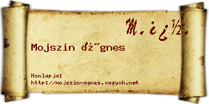 Mojszin Ágnes névjegykártya
